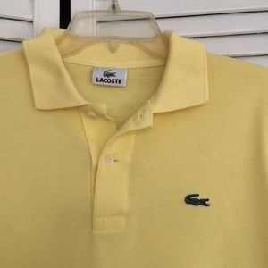 LACOSTE S/S POLO SHIRT IN BRIGHT YELLOW, 100% COTTON, SZ 3 (FITS LIKE US10)